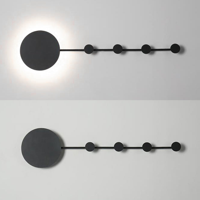 27.5/39 Black/White Round Led Wall Lamp - Simplicity Acrylic Sconce Light Fixture In Warm/White