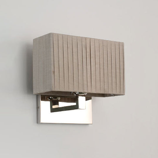 Modern Rectangle Fabric Led Wall Sconce In Beige