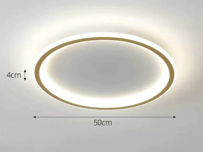 New Simple Bedroom Led Copper Ceiling Lamp 50Cm Tricolor Light