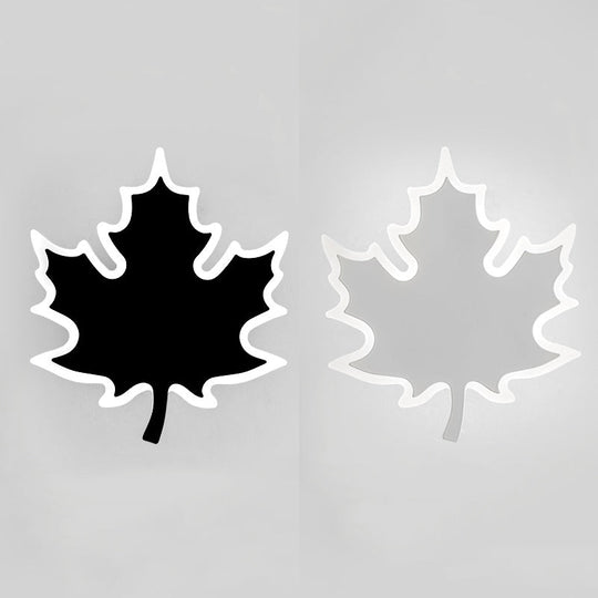 Modern Maple Leaf Acrylic Led Wall Sconce Light In Warm/White