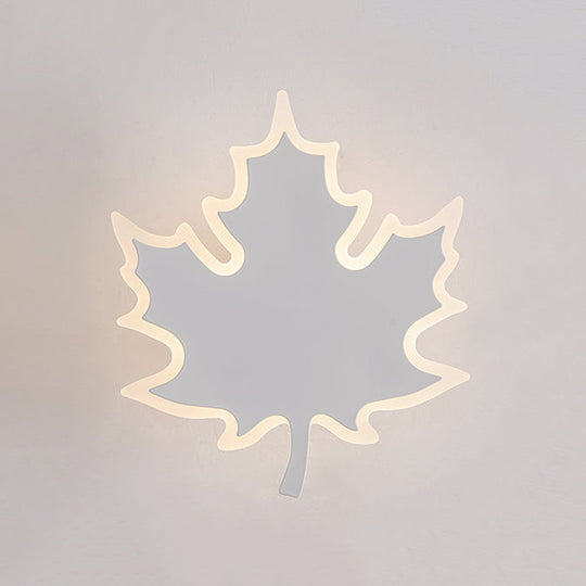 Modern Maple Leaf Acrylic Led Wall Sconce Light In Warm/White White / Warm