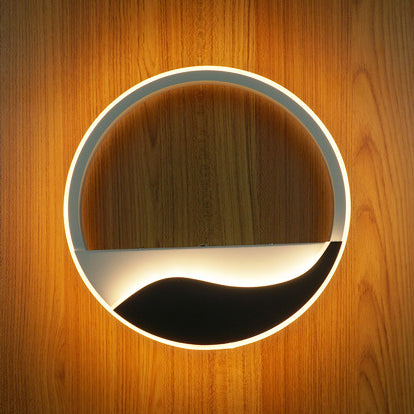 Modern Led Acrylic Wall Sconce: Warm/White Light In White/Black Fixture