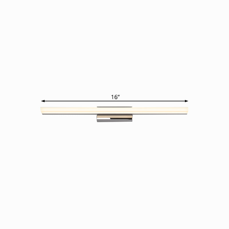 Ultra-Thin Nordic Acrylic Led Vanity Lamp - 16/20 Dia Silver Warm/White Light