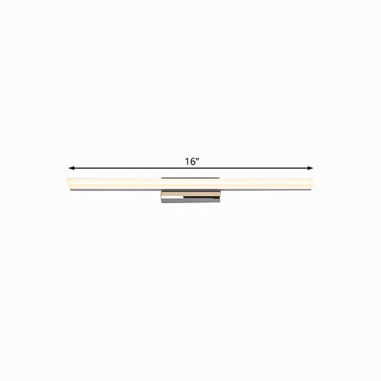 Ultra-Thin Nordic Acrylic Led Vanity Lamp - 16/20 Dia Silver Warm/White Light