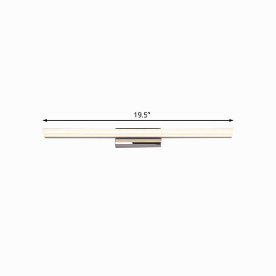 Ultra-Thin Nordic Acrylic Led Vanity Lamp - 16/20 Dia Silver Warm/White Light