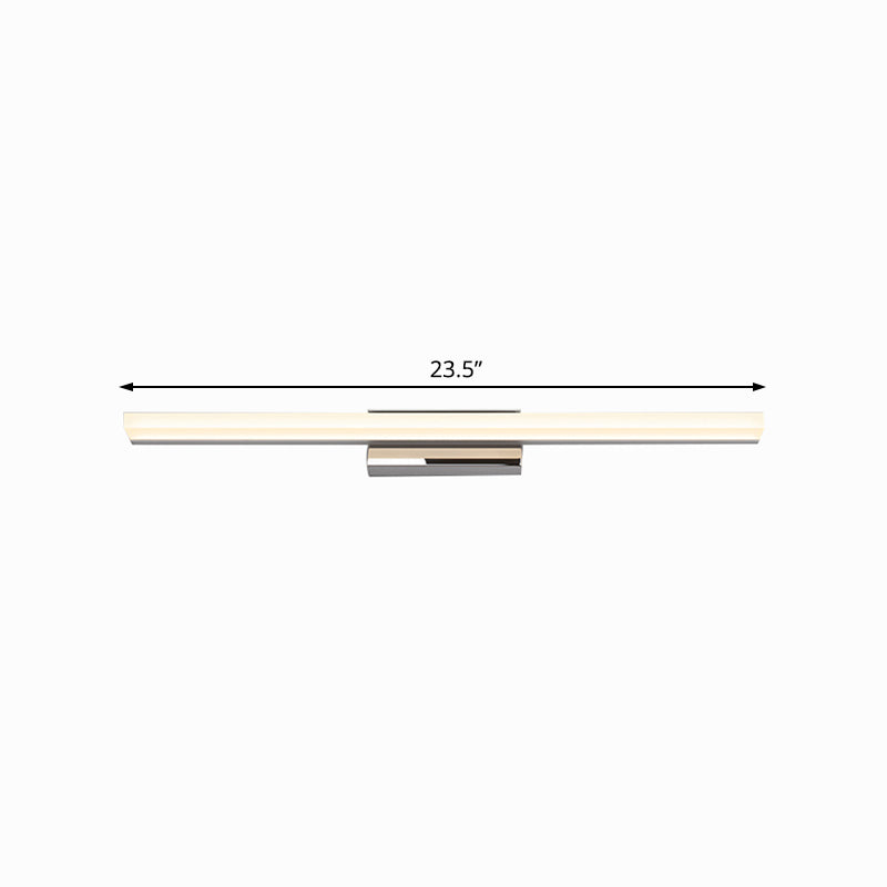 Ultra-Thin Nordic Acrylic Led Vanity Lamp - 16/20 Dia Silver Warm/White Light