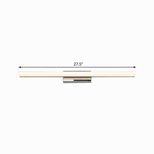 Ultra-Thin Nordic Acrylic Led Vanity Lamp - 16/20 Dia Silver Warm/White Light