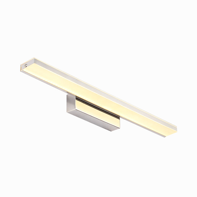 Dia Slim Vanity Lighting Acrylic Led Wall Sconce Lamp: 16.5/20.5 Diameter Minimalistic Design Silver