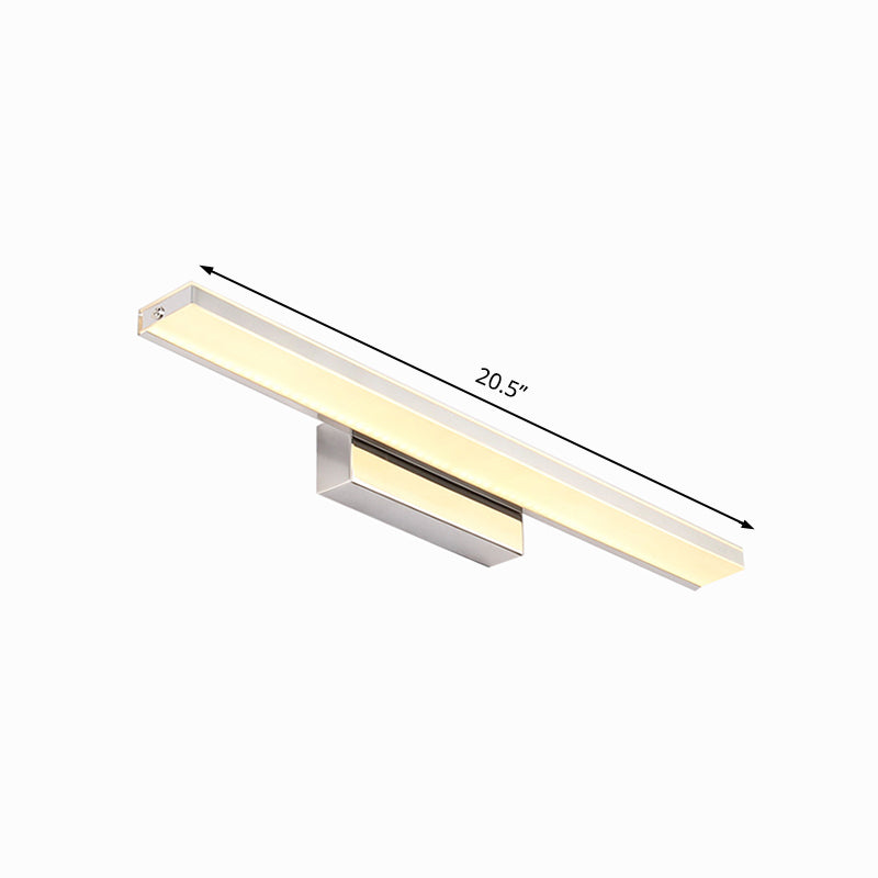 Dia Slim Vanity Lighting Acrylic Led Wall Sconce Lamp: 16.5/20.5 Diameter Minimalistic Design Silver