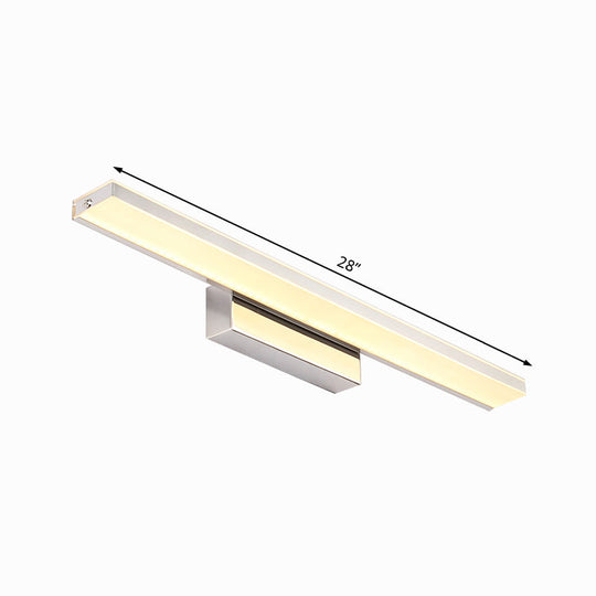 Dia Slim Vanity Lighting Acrylic Led Wall Sconce Lamp: 16.5/20.5 Diameter Minimalistic Design Silver