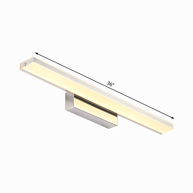 Dia Slim Vanity Lighting Acrylic Led Wall Sconce Lamp: 16.5/20.5 Diameter Minimalistic Design Silver