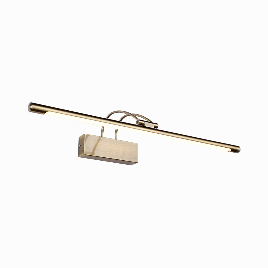 Sleek Tube Vanity Wall Light - Metal Led Bathroom Sconce In Nickel/Brushed Brass 18/21.5 Width