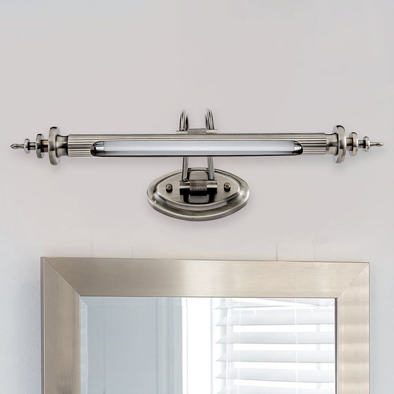 Modern Polished Nickel Led Vanity Wall Sconce - 18/29.5 Warm/White Light Fixture