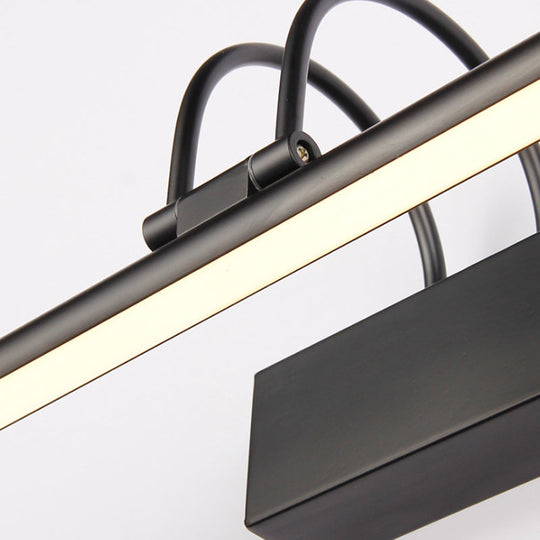 Modern Linear Led Vanity Lighting For Bathroom - Metallic Finish 22/26 Wide Black/White Warm Light