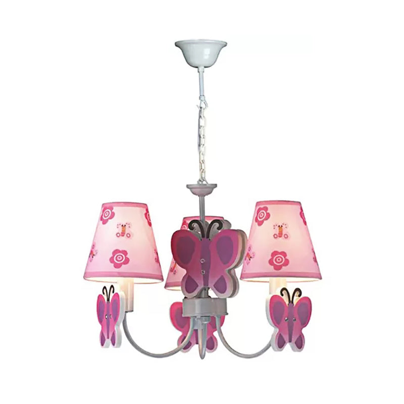 Adjustable Pink Chandelier: Delicate Butterfly Design For Girls Room