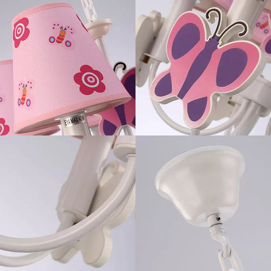 Adjustable Pink Chandelier: Delicate Butterfly Design For Girls Room