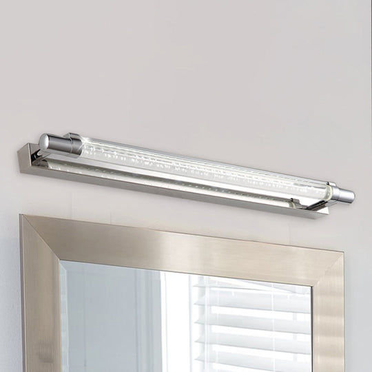 Modern Chrome Led Vanity Light With Adjustable Warm/White/Third Gear Settings For Bathroom -