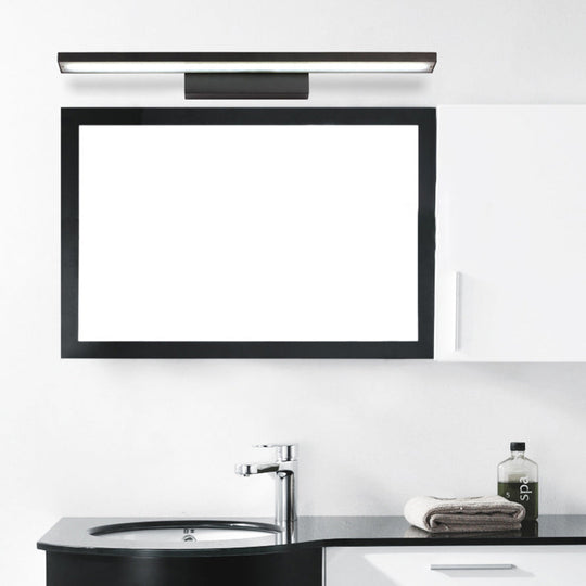 Sleek Black/White Vanity Lamp W/ Rectangular Shade & Led Acrylic Wall Light - 16/23.5 Simplistic