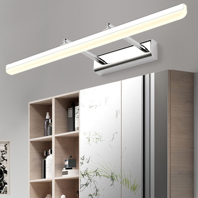 Contemporary Acrylic Wall Sconce With Led Vanity Lighting Chrome Finish In Warm/White Light -