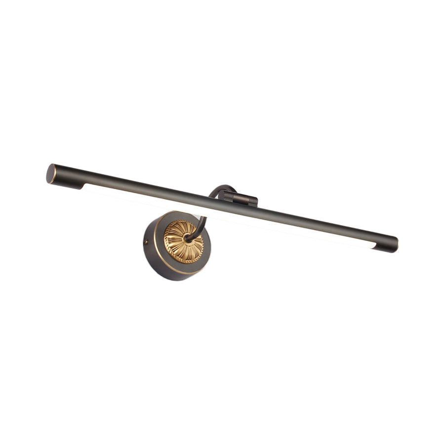 Vintage Led Wall Sconce - Black/Gold Finish Tubular Design Acrylic And Metal 17/22 Diameter