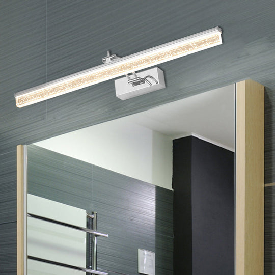 Adjustable Led Vanity Light In Modern Chrome - Acrylic Linear Design Warm/White Option 16/23.5/31.5