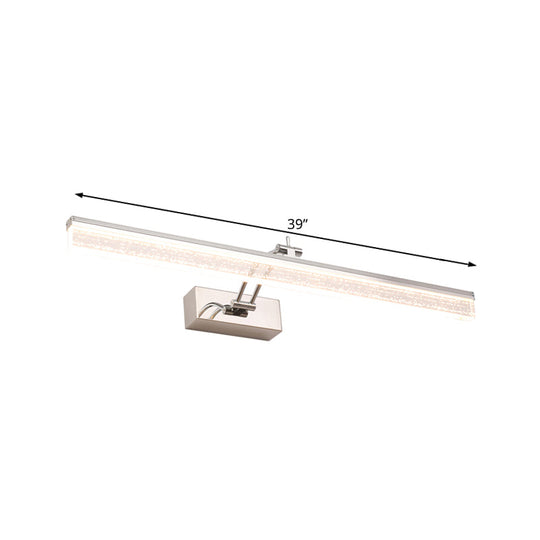 Adjustable Led Vanity Light In Modern Chrome - Acrylic Linear Design Warm/White Option 16/23.5/31.5