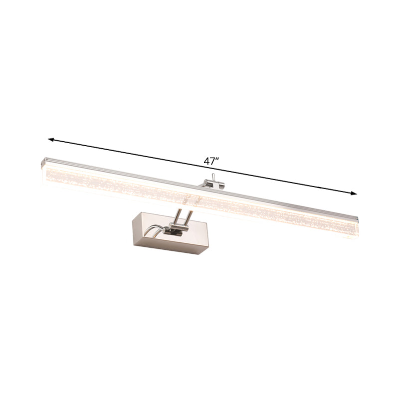 Adjustable Led Vanity Light In Modern Chrome - Acrylic Linear Design Warm/White Option 16/23.5/31.5