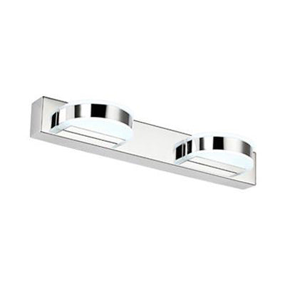 Waterproof Led Vanity Mirror Light With Acrylic Lampshade - Chrome Sconce Lamp In Warm/White 2 /