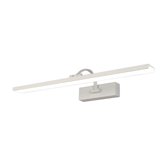 Modern Led Acrylic Wall Mounted Vanity Sconce With Curved Arm White Rectangle Lighting For Bathroom