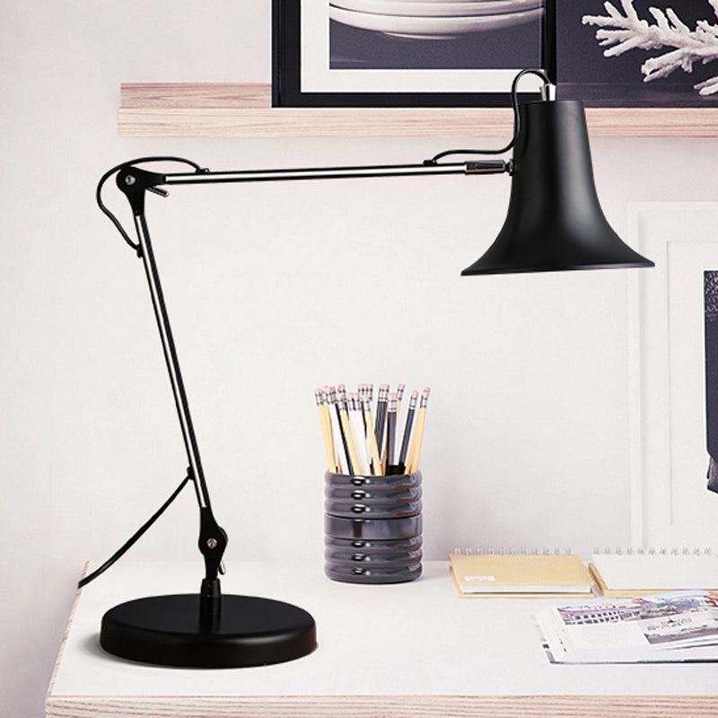 Modern Bell Shaped Desk Lamp With Adjustable Lighting - Stylish Metal 1 Light Black