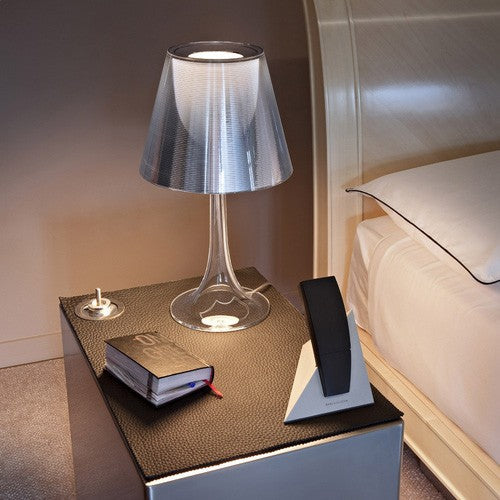 Modernist Nightstand Lamp With White Glass Cone Shade & 1 Light Reading Table Lighting Clear