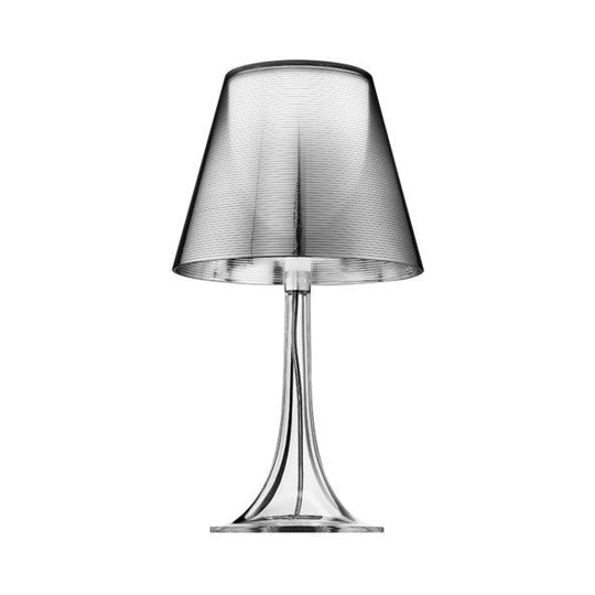 Modernist Nightstand Lamp With White Glass Cone Shade & 1 Light Reading Table Lighting