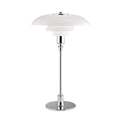 Modern Glass Table Lamp With Flared Shade - Tiered Design 1 Light Copper/Silver Finish Stylish