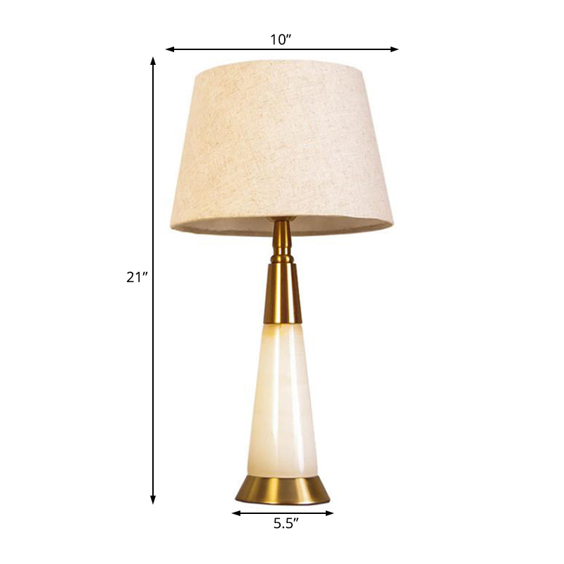 Modern Tapered Task Lighting 1-Light Reading Book Light Sleek Fabric Design With Metal Base