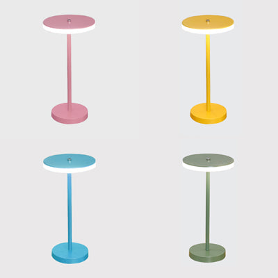 Macaron Style Round Acrylic Led Table Lamp: Blue/Green Ambient Lighting For Living Room In