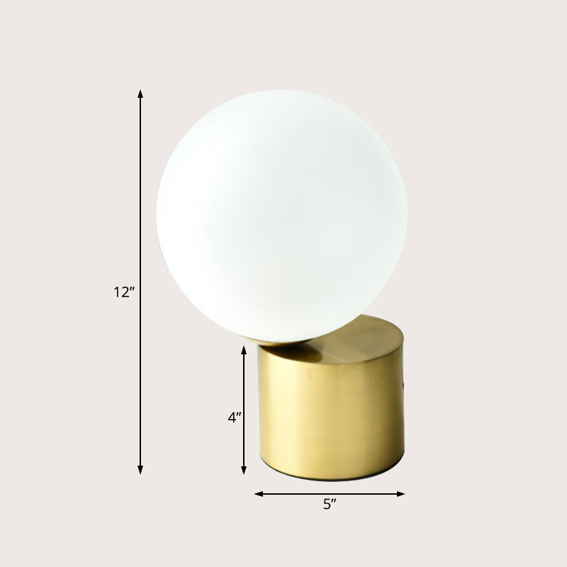 Frosted Glass Ball Table Lamp - Contemporary Stylish 1-Light Golden Lighting