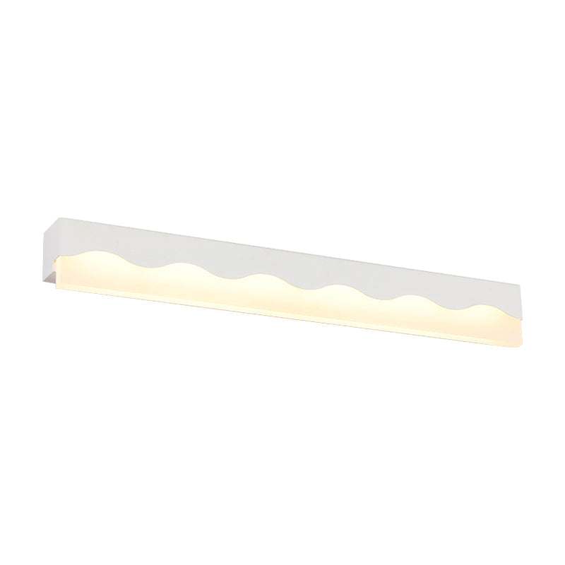 Modern Metal Wave Design Led Vanity Light Fixture Wall Mounted Lamp In Warm/White 16/23.5 W