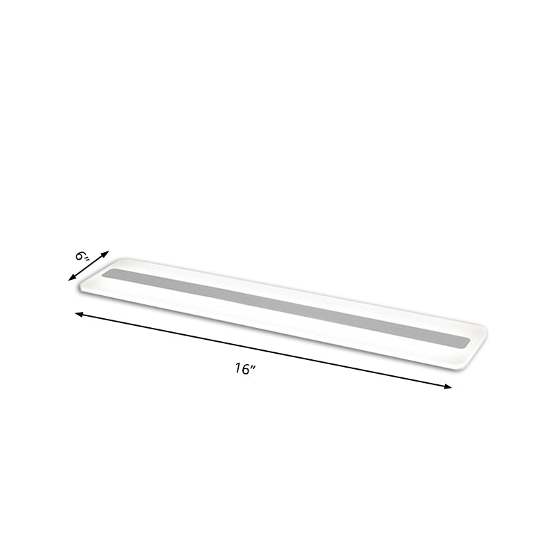 Wide Linear LED Modern Ceiling Light Fixture - 16"/23"/31.5" Flushmount Reception, Acrylic, Warm/White Light