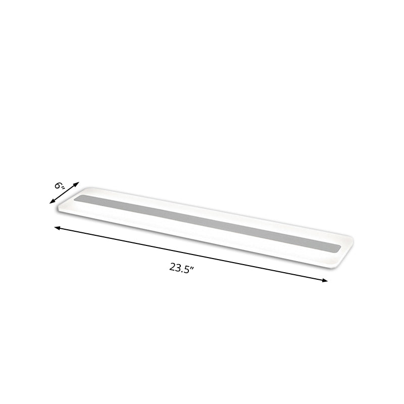 Wide Linear LED Modern Ceiling Light Fixture - 16"/23"/31.5" Flushmount Reception, Acrylic, Warm/White Light