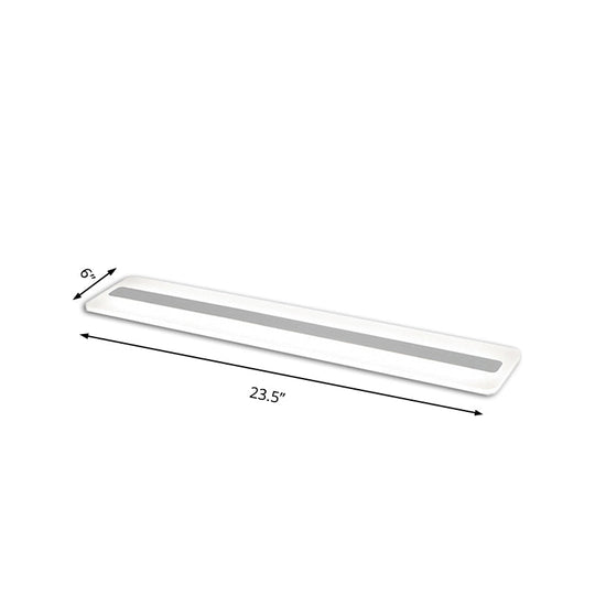 Wide Linear Led Modern Ceiling Light Fixture - 16/23/31.5 Flushmount Reception Acrylic Warm/White