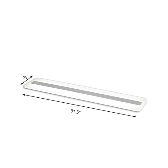 Wide Linear LED Modern Ceiling Light Fixture - 16"/23"/31.5" Flushmount Reception, Acrylic, Warm/White Light