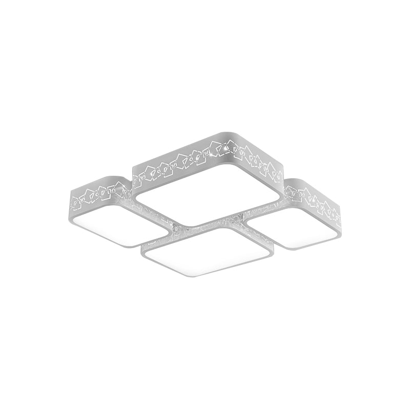 Modern LED Ceiling Flush Mount with White Acrylic Shade - Warm/White Lighting