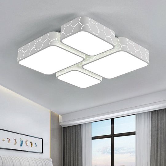 Contemporary LED Ceiling Light for Bedroom - White Finish with Warm/White Lighting and Square Acrylic"

or

"Square LED Ceiling Light for Modern Bedrooms - White Finish and Warm/White Lighting