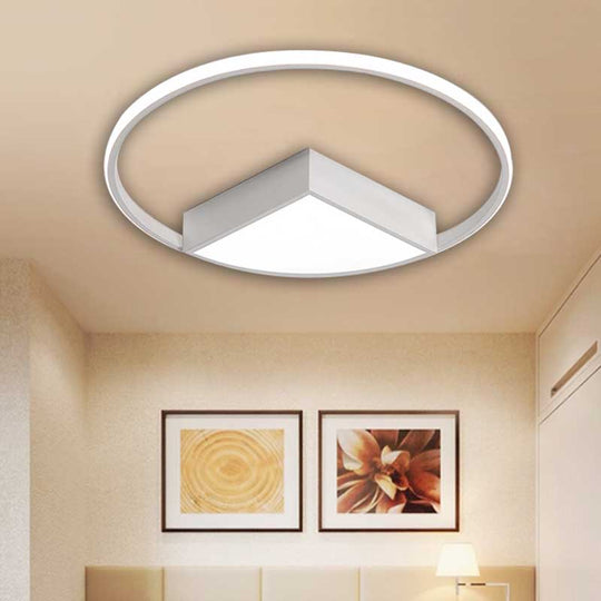 16"/19.5"/23.5" Wide Acrylic Flushmount LED Ceiling Light in Black/White with Warm/White Lighting