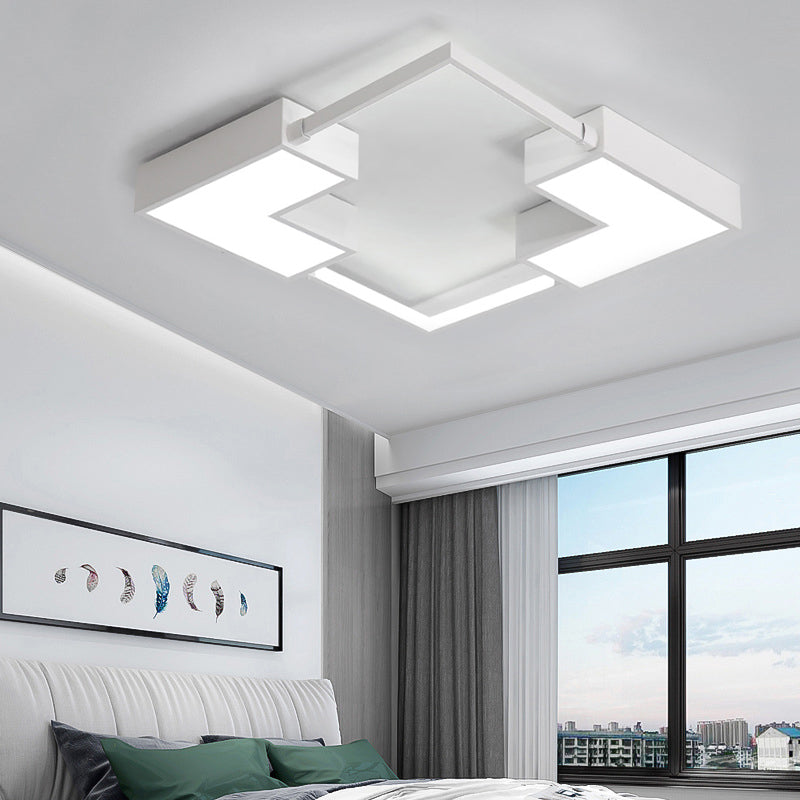 Simple Acrylic LED Flush Mount Ceiling Light in Black/White - Warm/White Light, 16"/19.5"/23.5" Wide