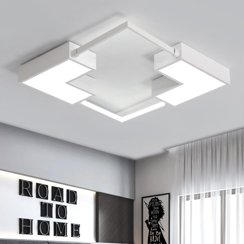 Simple Acrylic LED Flush Mount Ceiling Light in Black/White - Warm/White Light, 16"/19.5"/23.5" Wide