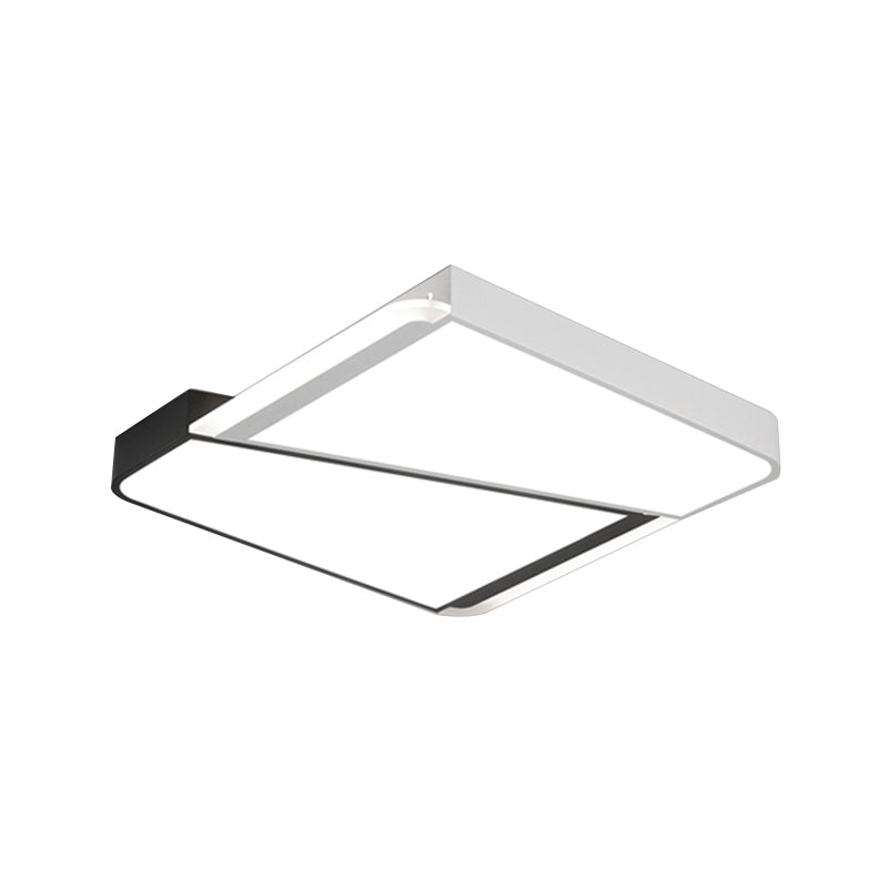 Simple Style White LED Flush Mount Light with Acrylic Shade - 18"/23.5" for Bedroom in Warm/White