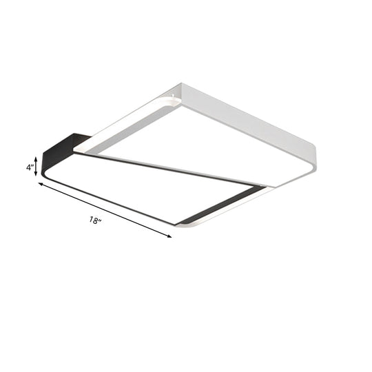 Simple Style White LED Flush Mount Light with Acrylic Shade - 18"/23.5" for Bedroom in Warm/White