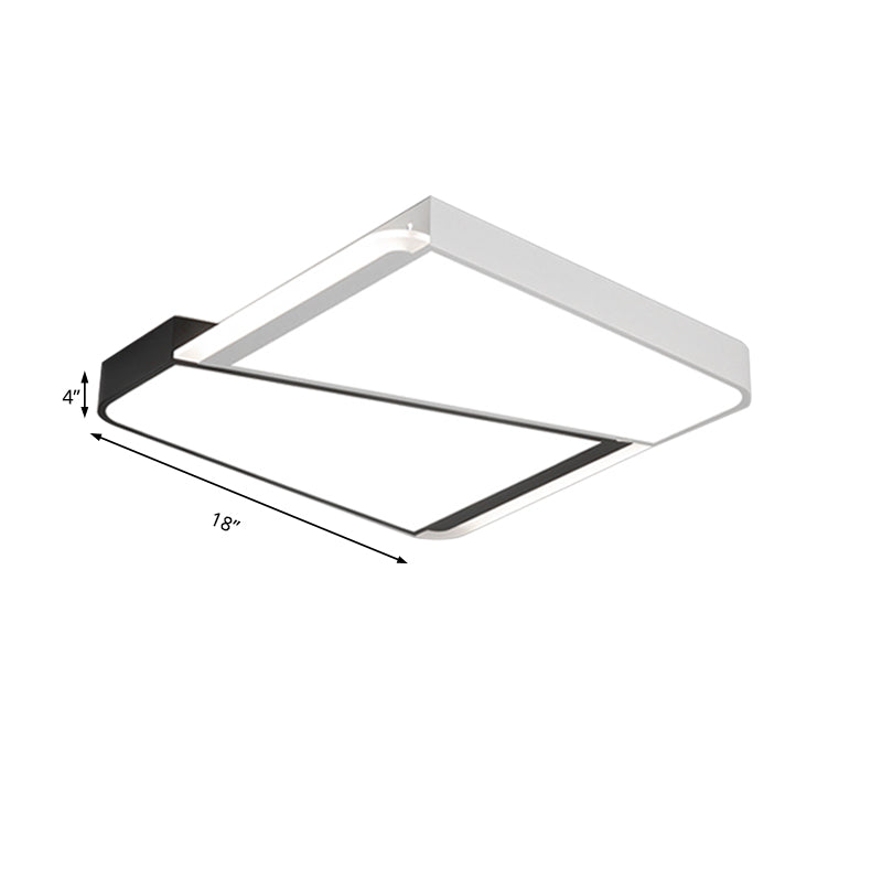 Simple Style White Led Flush Mount Light With Acrylic Shade - 18/23.5 For Bedroom In Warm/White