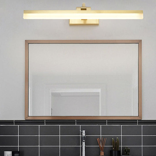 Sleek Led Vanity Lighting With Yellow Acrylic Shade - Wall Mounted Bathroom Lamp 9.5/16 W / 21.5